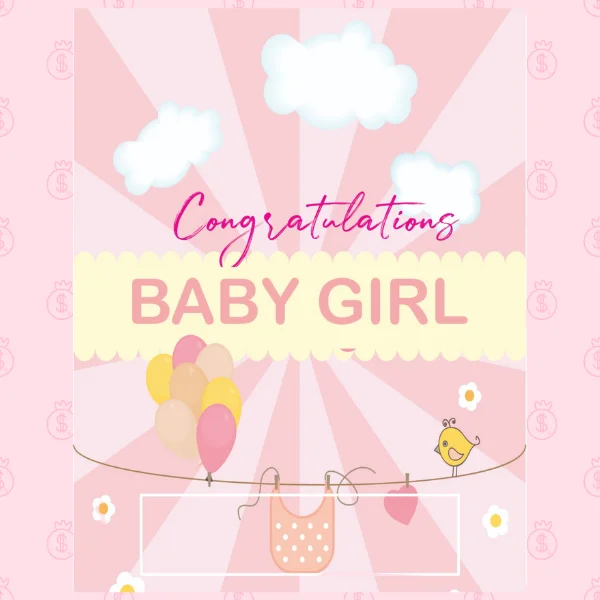 Congrats Baby Girl Money Cards